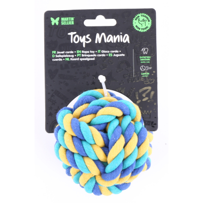Balle en corde - Classique - 10cm - multicolore x 4