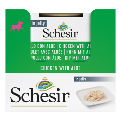 Schésir 10x150g Poulet aloès  Chiot en gelée