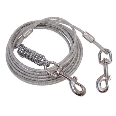 Metal tether cable with spring - 4.5m - red x 1