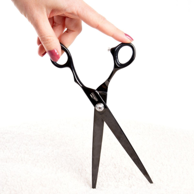 Ciseaux de toilettage droits XP803 - professionnels - Optimum Black Titanium - 21,5 cm