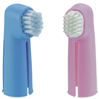Lot de 2 brosses à dents doigtiers - pour chien ou gros chat