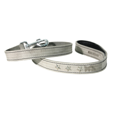 Laisse en cuir gris et noir pour chien - Montana