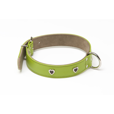 Leather Collar - City Style - L - Green 1