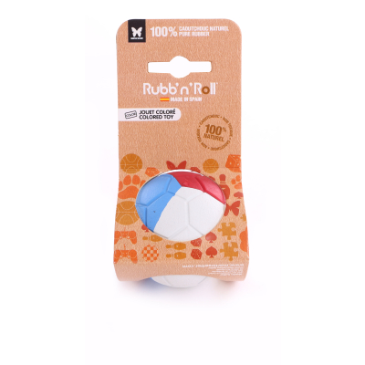 Balle en caoutchouc - Rubb'n'Color - M - 6cm - bleu/blanc/rouge x 1