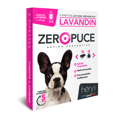 Pipettes chien lavandin - Zéro Puce - 5 x 1ml - 6