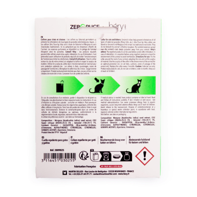 Colliers antiparasitaires au Géraniol pour Chatons & Chats x6