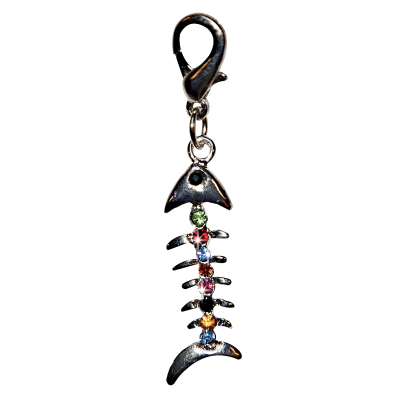 Pendentif Poisson strass multicolore 4cm