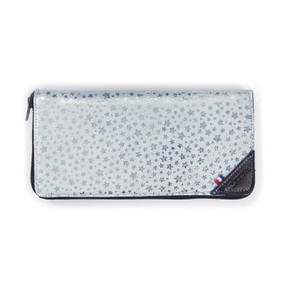 Pochette pour ciseaux et peignes - Cuir bleu