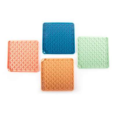 Tapis de léchage carré en silicone - Douceur - 20cm - rose 1
