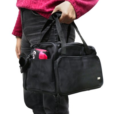 Sac de rangement multifonction Vivog noir avec multiples compartiments et bandoulière
