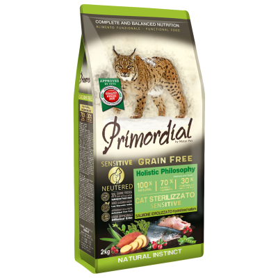 Croquette Primordial Saumon pour chat stérilisé Sensible - 400g x 1