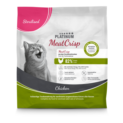 Platinum Meatcrisp Sterilised Chicken Cat Kibble - 400g x 1