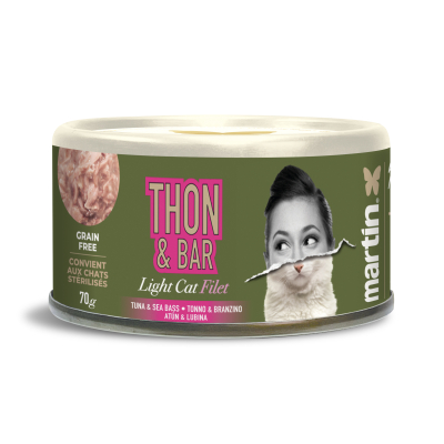 Martin Food Light - Filet chat au thon & bar - 70g (x12)