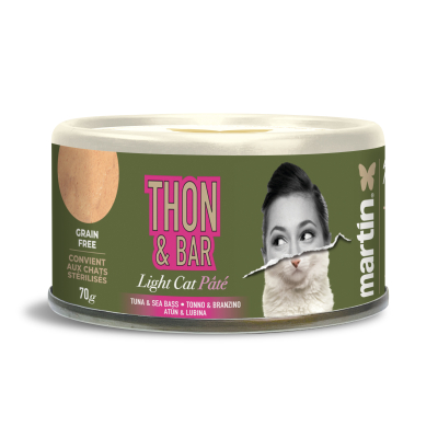 Martin Food Light - Pâté chat au thon & bar - 70g (x12)