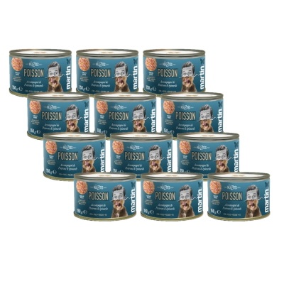 Morceaux en sauce Martin Les Mijotés Poisson pour chien - 150g x 12