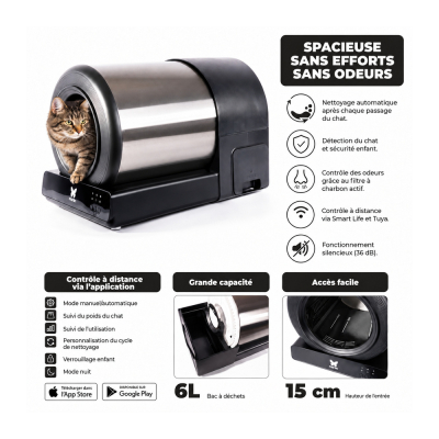 Litière automatique Tunnel - noir - 1