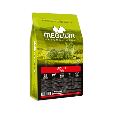 Croquette Meglium Adulte Bœuf pour chat - 10kg x 1