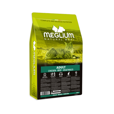 Croquette Meglium Adulte Poulet & bœuf pour chat - 10kg x 1