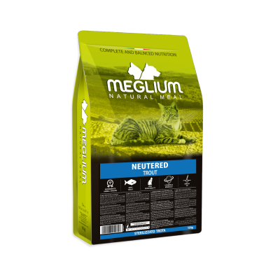 Croquette Meglium Stérilisé Truite pour chat - 10kg x 1
