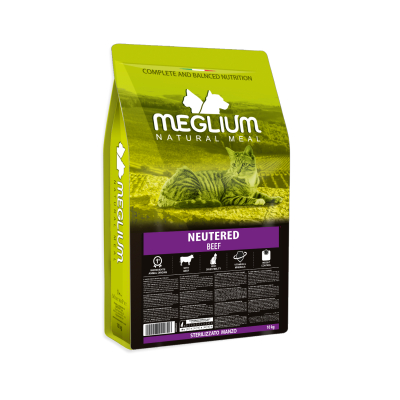 Croquette Meglium Stérilisé Bœuf pour chat - 10kg 1