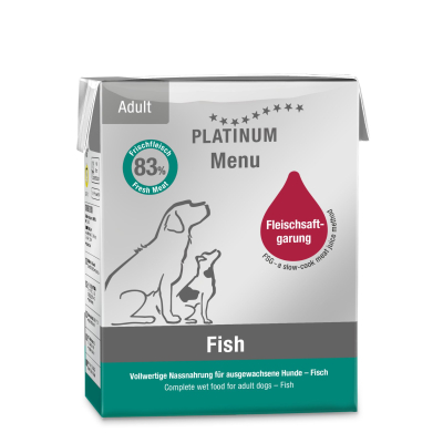 Pâté Platinum Menu Poisson pour chien - 375g x 12