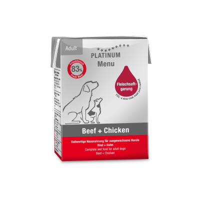 Pâté Platinum Menu Bœuf & poulet pour chien - 185g x 12