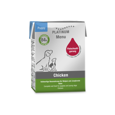Pâté Platinum Menu Poulet pour chiot - 185g x 12