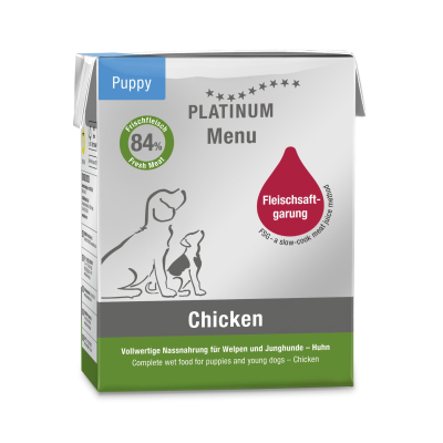 Pâté Platinum Menu Poulet pour chiot - 375g x 12
