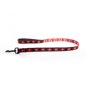 Laisse Confort en nylon - Paquerettes - dia.100cm - 2.5cm - noir x 1