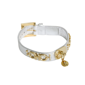 Leather collar - <40cm - 2.5cm - Silver 1