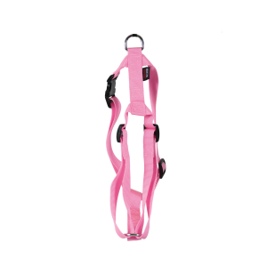 Harnais chat en nylon - Uni - 35/50cm - 1cm - rose pastel 1