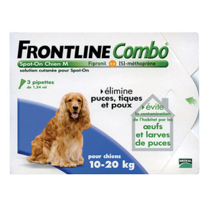 Pipettes Combo chien 10-20kg - Frontline - 4 pipettes x 1