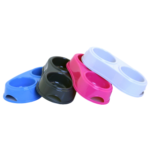 Gamelle double en plastique - Plastique Mix - 600ml - multicolore x 1