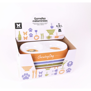 Gamelle double mélaminée - Design - 180ml x 2 - multicolore 6
