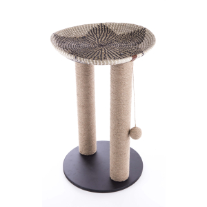Arbre à chat avec 2 poteaux et corbeille en papyrus - Sensation Vietnam - 66cm - marron - 1