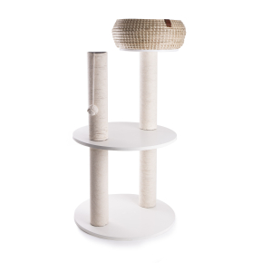 Arbre à chat avec panier et plateforme - Blanca - 98cm - blanc 1