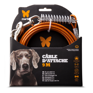 Câble d'attache en métal avec ressort - 9m - gris x 1