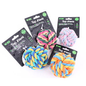 Rope Ball - Classic - 7cm - Multicoloured x 4