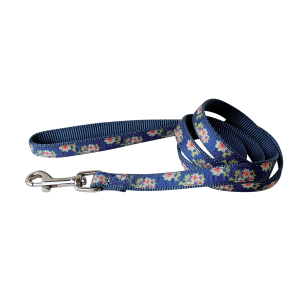 Laisse en nylon - Fleurs - 1.20m - Bleu x 1