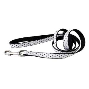 Laisse en nylon - Pois - 1.20m - 2cm - noir/blanc 1