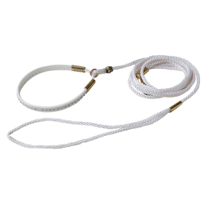 Laisse en simili cuir - Laisse de présentation - 1.25m - Blanc x 1