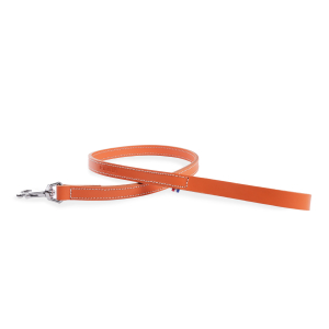 Laisse en cuir double épaisseur - Collection 107 - 1m - 2cm - orange 1