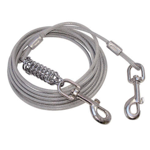 Câble d'attache en métal avec ressort - 4.5m - rouge x 1