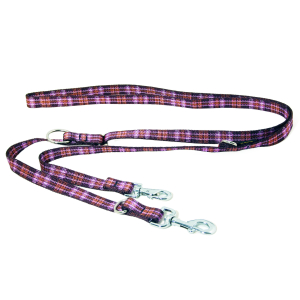 Laisse multiposition en nylon - Bambou chili - 2m20 - 2cm - violet x 1