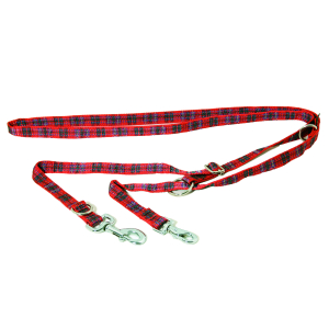 Multi-position nylon leash - Pale bamboo - 2.20m - 2cm - red x 1