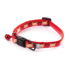Collier chat en nylon - Moustache - 20/30cm - 1cm - rouge 1