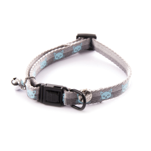 Collier chat en nylon - Moustache - 20/30 cm - 1cm - gris 1