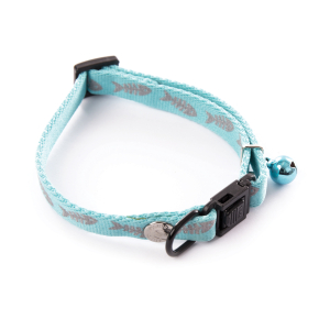 Collier chat en nylon - Fluo fish - 20/30 cm - 1cm - turquoise 1