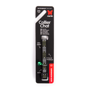 Collier chat en nylon - Croix - 20/30cm - 1cm - vert x 1