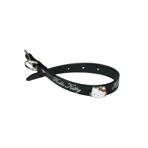 Collier en cuir - Hello Kitty  - <30cm - 1.5cm - noir 1